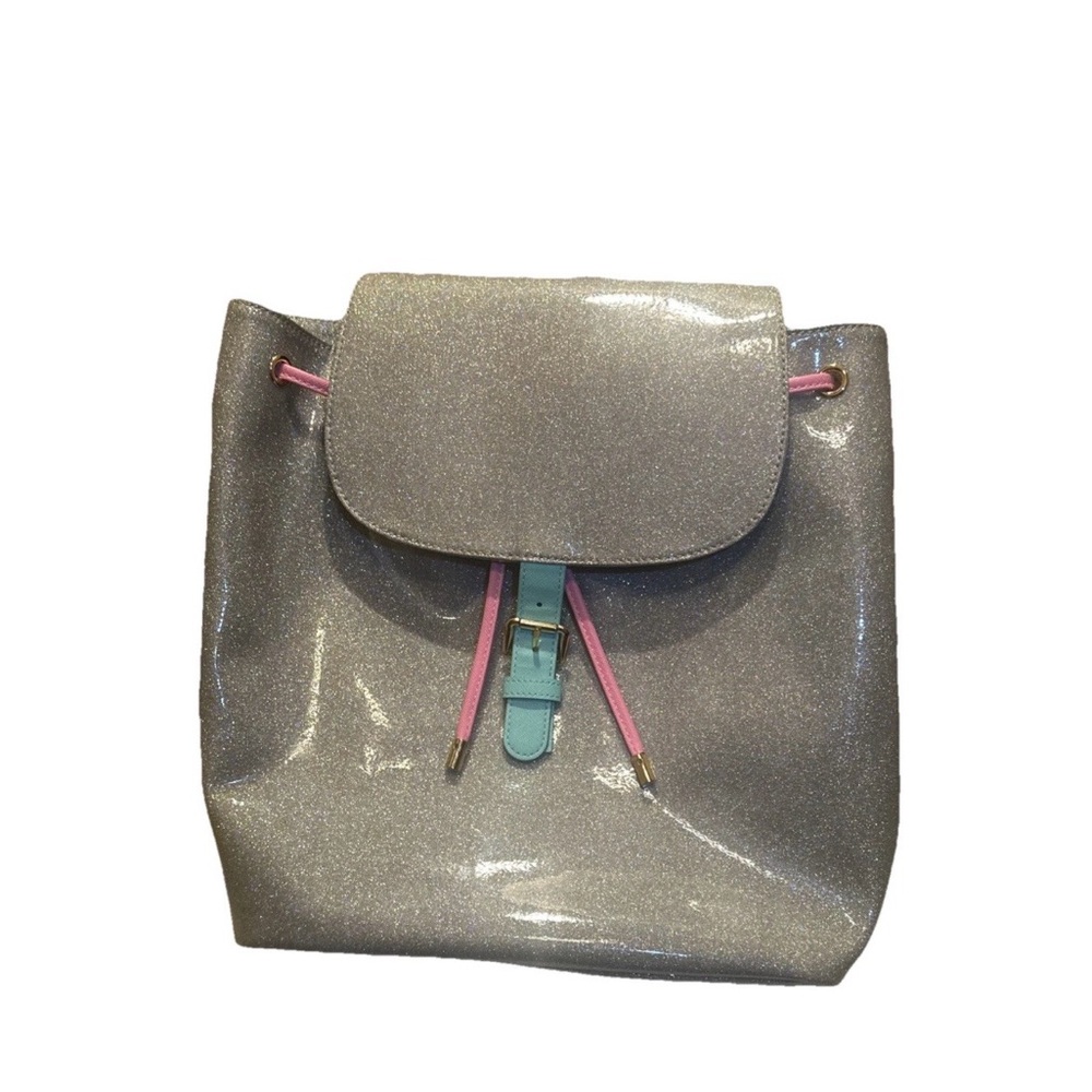 Stoney Clover Lane Flap Backpack Diner Collection Silver Shimmer Rare